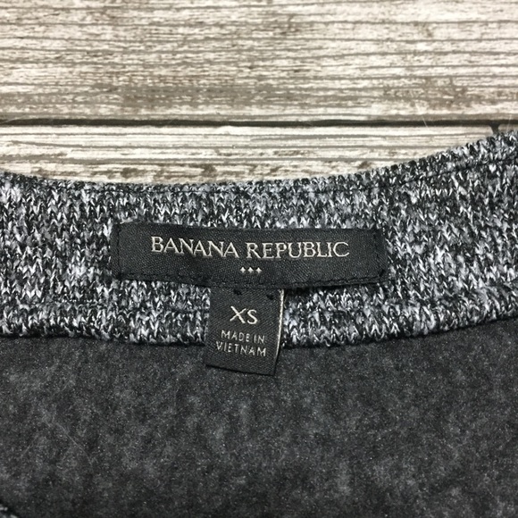 Banana Republic Fleece Jacket Women’s XS Gray Black Marled Asymmetrical Zip - Picture 9 of 9